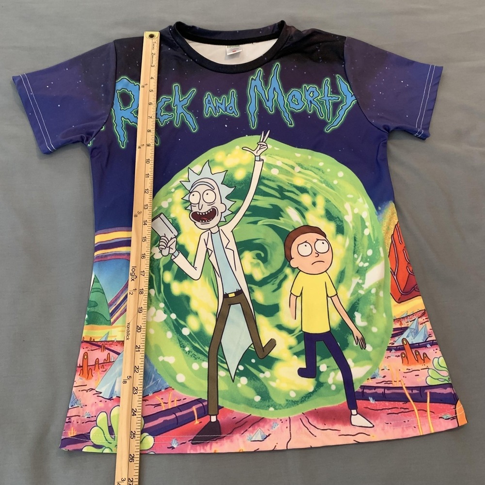 Rick And Morty Shirt Mens Medium Multicolor Aideaone Graphic Tee T-Shirt - Picture 4 of 6